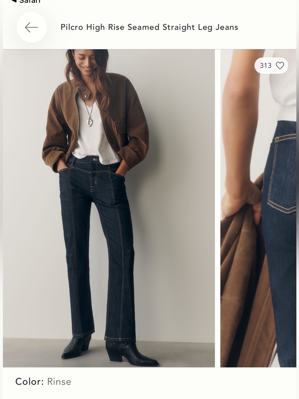 Pilcro Straight Leg Jeans in Black Waist 25 NWT